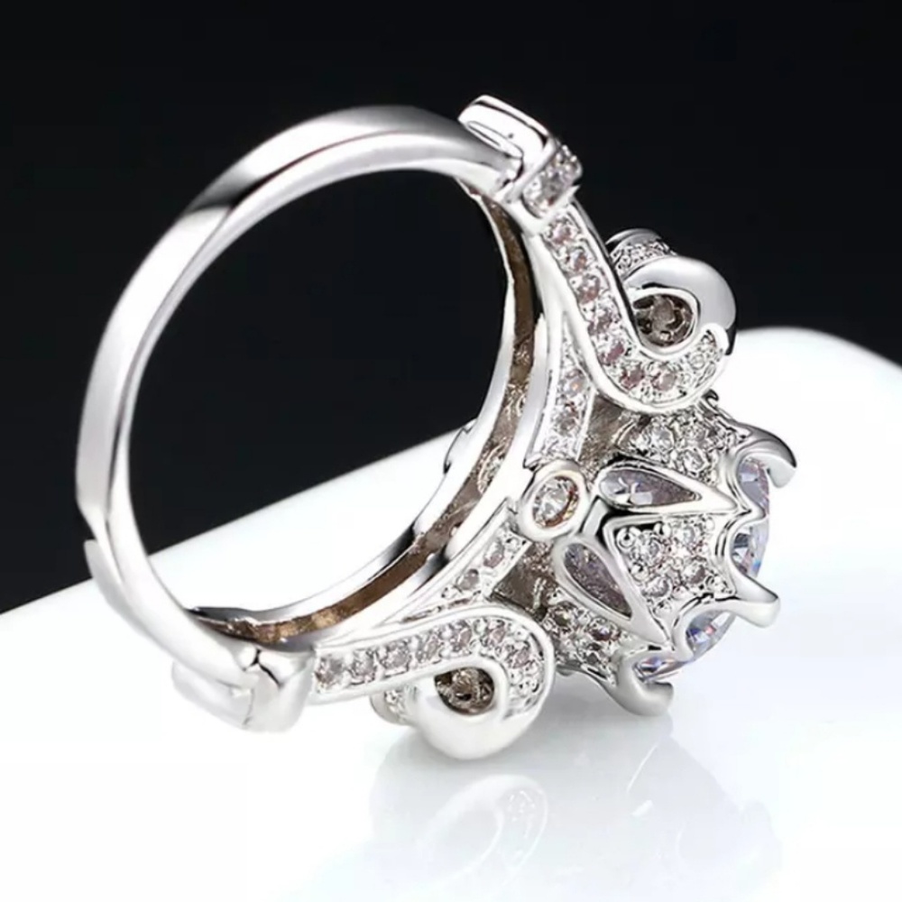 3.87ct Stunning Statement Engagement Copper Ring - Picture 4 of 7